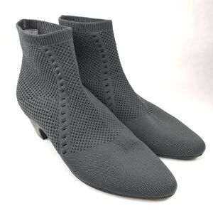 EILEEN FISHER Womens Size 7 Gray Knit Kitten Heel Ankle Booties Boots